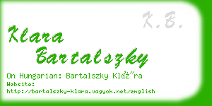 klara bartalszky business card